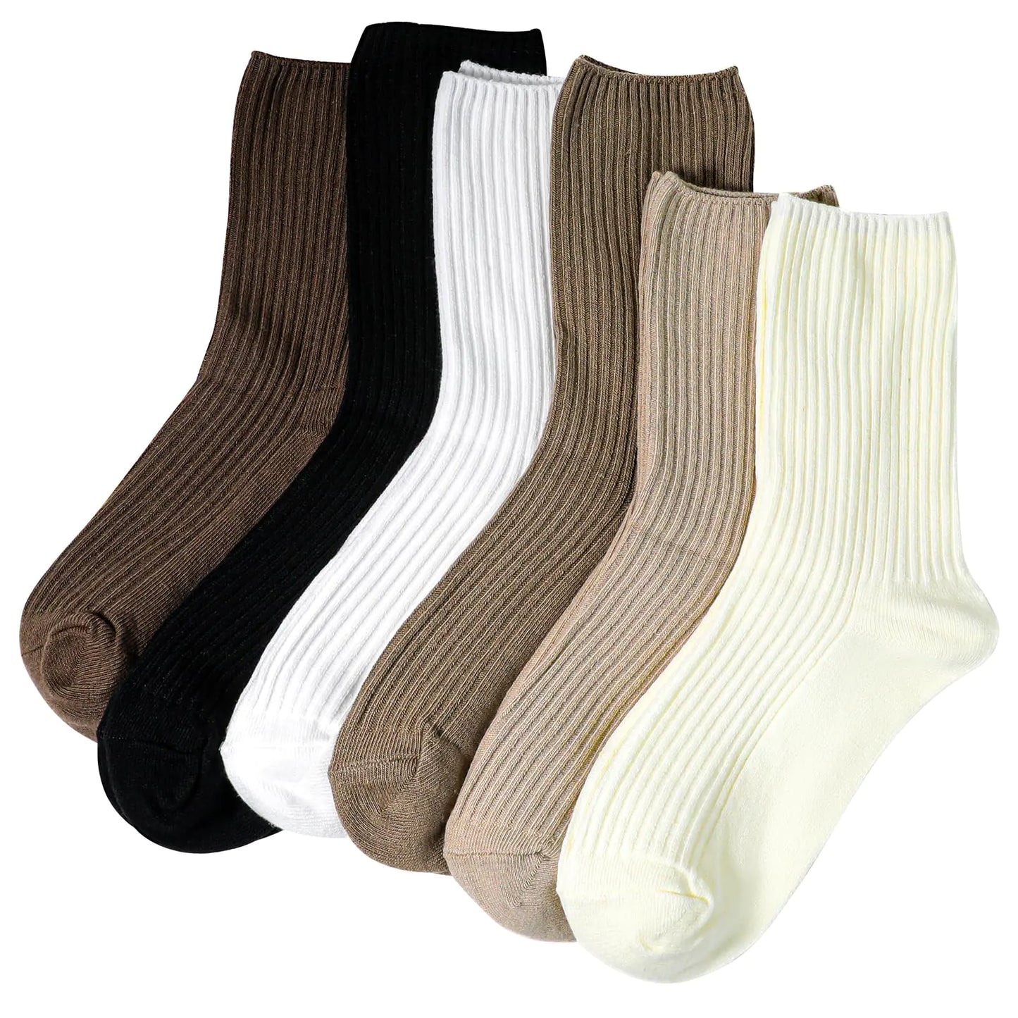 Womens Fashion Socks 6 Pairs Cozy Socks Women’s Multi Pack of Colorful Cotton Socks Girls Socks Cute Crew Socks for WomenDress Socks Women for Sports Leisure and Parties(Stripe Socks)